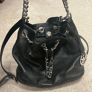 Black, leather purse